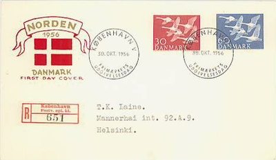 Tanska Mi 364-5 FDC