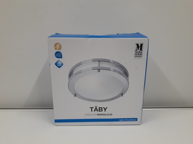 Kattovalaisin Täby 1led (chrome, bath, MarkSlöjd, uusi)