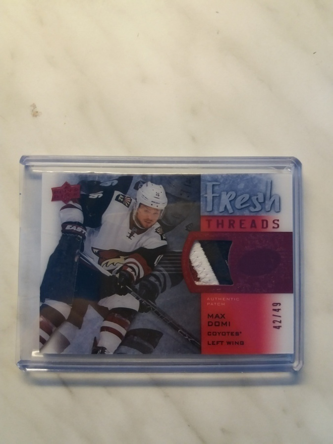 2015-16 Upper Deck Ice Fresh Threads Patch Max Domi /49
