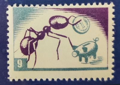 1945 Talkoomerkki 9 / muurahaismerkki **