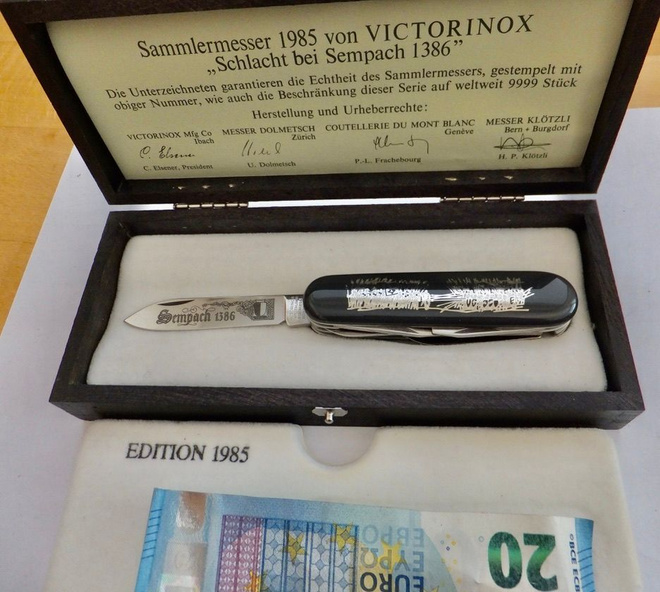 Linkkari Sveitsi Victorinox 1985 Sempach Taistelu 1386 UPEA