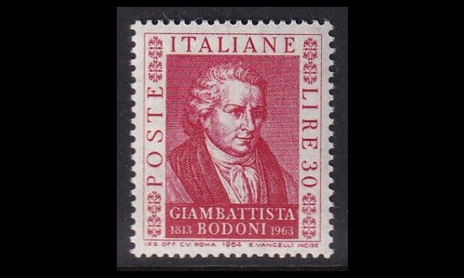 Italia 1163 ** Giambattista Bodoni (1964)