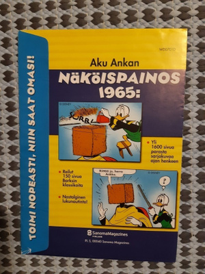 Aku Ankka näköispainos 1965 mainoskuori AVAAMATON!