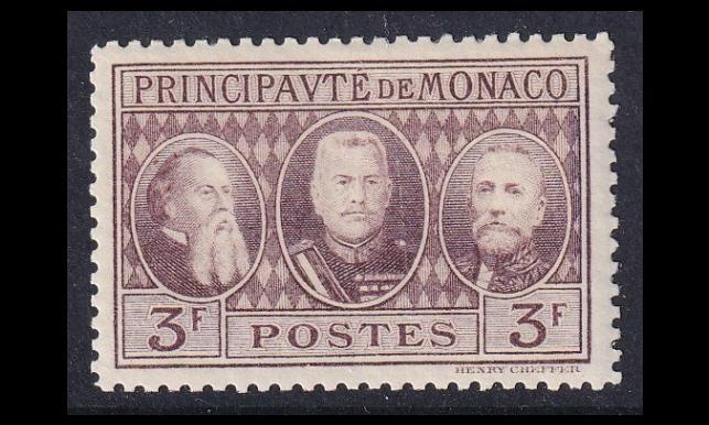Monaco 110 ** Postimerkkinäyttely Monte Carlo 3 Fr (1928)