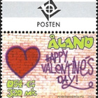 Ål 2001 Ystävänpäivä 3,20 mk välilöpari logo ** LaPe 190 - pikkukuva 1