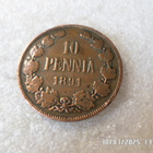 10 penniä 1891 tasaisesti jo patinoitunut kulkematon raha - pikkukuva 1