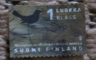 Leimattu Mustarastas 1LK postimerkki