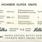 HELLAS PURUKUMI, HUMBER SUPER SNIPE N:o 95 - pikkukuva 2