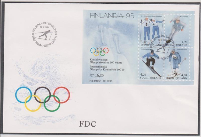 FDC 1994 FINLANDIA 95 Talviurheilu BL11