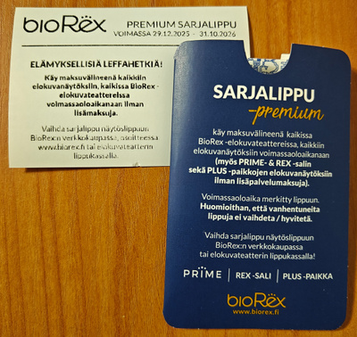 BioRex Premium leffalippu / movie ticket