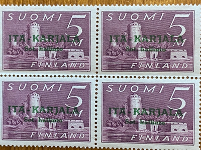 ITÄ-KARJALA 5MK VIHREÄ LISÄPAINAMA NELIÖ**