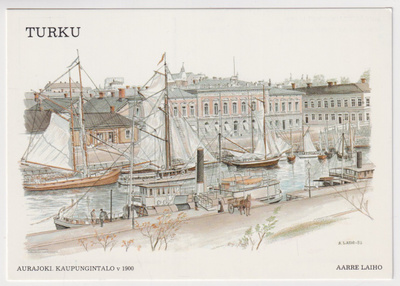 Turku: Aurajoki - piirroskortti