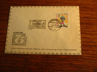 16x11,5 kirjekuori puola krakova filatelia 1968