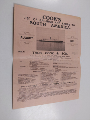 Cook's list of sailings and fares to South America : Augu...
