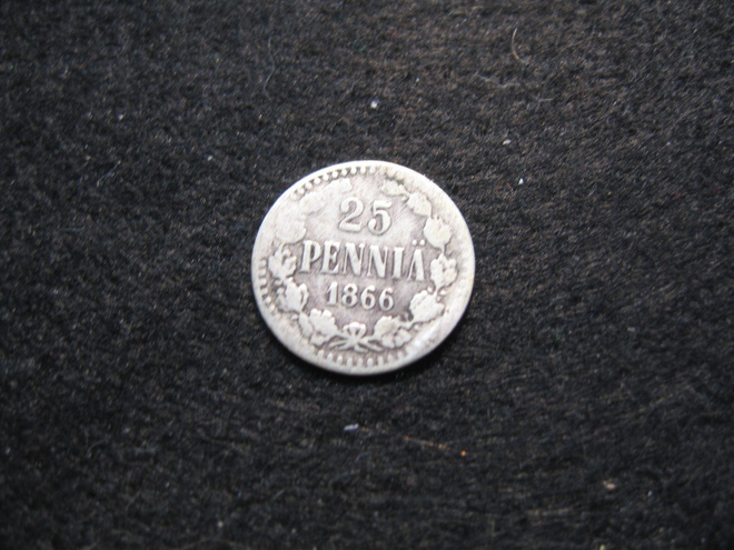 25 penniä 1866 - hopeaa