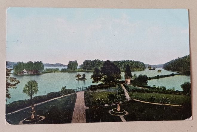 Viipurin mlk, Rättijärvi, puistoa,saari, silta, 1915 + sens.