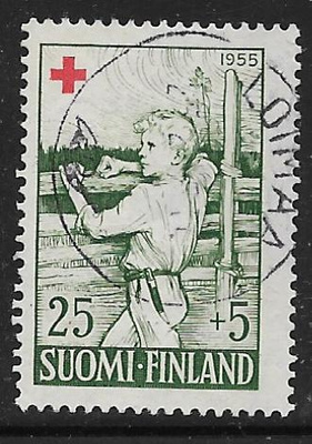 Punainen risti 1955 25+5mk (LAPE 449) O