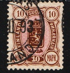 1889 10mk Vaakunamerkki leimattuna