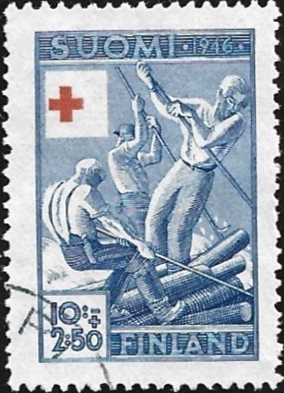 1946 Punainen Risti 10 + 2:50 mk leimattu LaPe 310