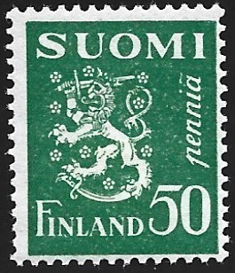 1932 M-30 Leijona 50 p tummanvihreä ** Lape 176 b SP Lm4