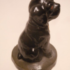 KOIRA-FIGUURI 3.  VANHA MUSTA KIPSINEN KOIRA-FIGUURI - pikkukuva 3