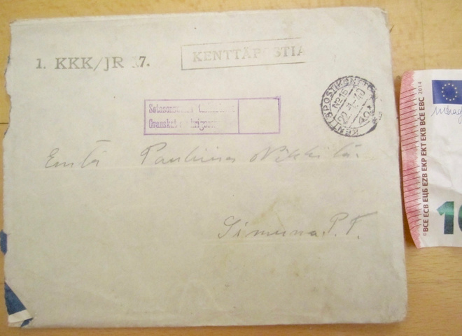 VANHA Kuori Kenttäposti 1. KKK/JR17. 22.1.1940 Talvisota