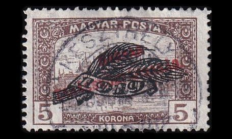 Unkari 310 o Parlamenttitalo vehnäntähkä pp 5 Kr (1920)