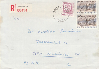 Postileima, Kirjattu JYVÄSKYLÄ  70
