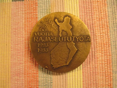 60 Vuotta Rajaseututyötä mitali 1923-1983.Suunn.M.Honkanen .