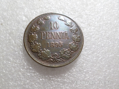 10  penniä  1895   kulkematon,    kl 9