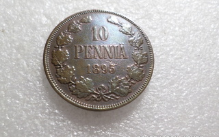 10  penniä  1895   kulkematon,    kl 9