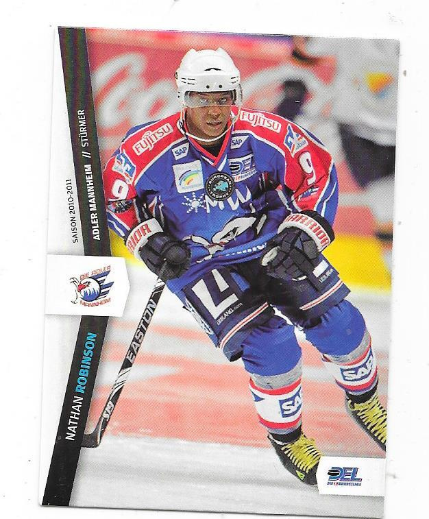 2010-11 DEL #202 Nathan Robinson , Mannheim ex Espoo
