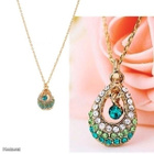 837 .. 14K Kulta Duble Angel Kyynel Crystal .. Kaulakoru - pikkukuva 5