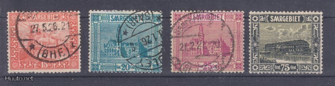 Saksa Reich Saar 1923 Mi 98-101
