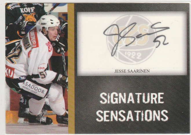 2007/08 Cardset Signature Jesse Saarinen , TPS