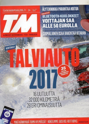 Tekniikan Maailma n:o 04 2017 Talviajo vertailu 16 autoa.