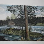 Suomussalmi, koskimaisema, vanha väripk, p. 1909 - pikkukuva 1