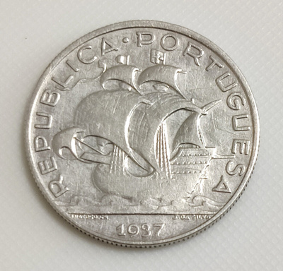 Portugali 5 Escudos 1937, Hopeakolikko