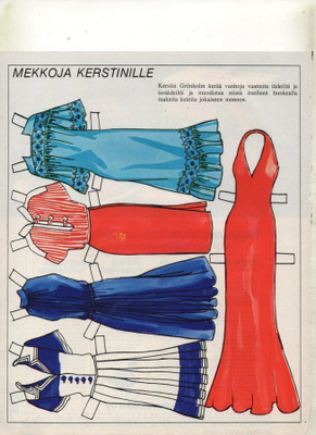 Paperinukke KERSTINELLE MEKKOJA