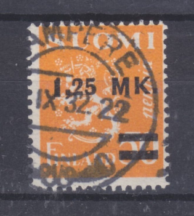 M30  50p/1,25 mk. päällep. llo leimalla