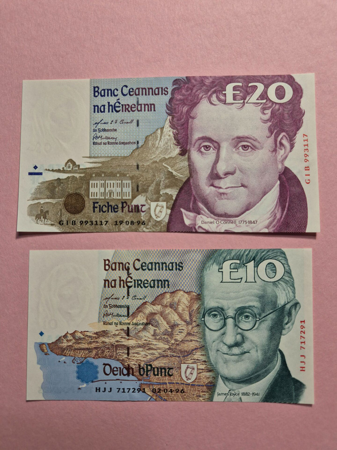 Upeat Irlannin punnat 10 £ ja 20 £ (1996) – Erittäin siistit