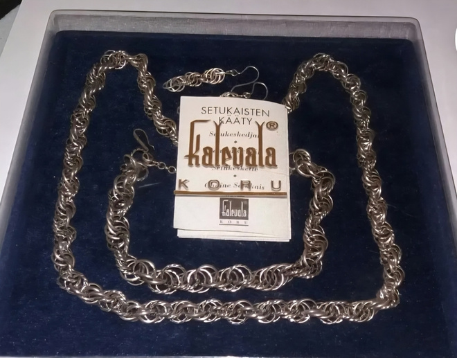 Kalevala setti, Hopea Setukaisten kääty, ranne, korvakorut