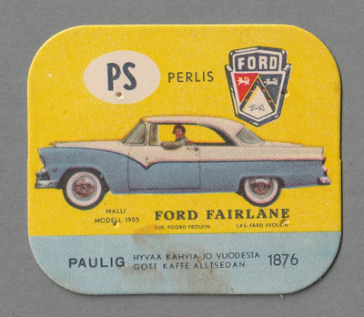 Ford Fairlane Paulig kahvilappu kahvikuva