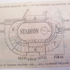 Lippu Pääsylippu Olympia 1952 Helsinki 20.7.52 Yleisurheilu - pikkukuva 2