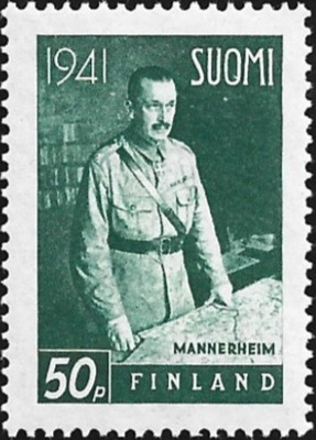 1941 Sotamarsalkka Mannerheim 50 p ** LaPe 248 W I 19 mm