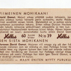 Purkkakuva Hellas  VIIMEINEN MOHIKAANI n:o 39 - pikkukuva 2