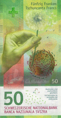 SWITZERLAND 2016. 50 Francs. UNC