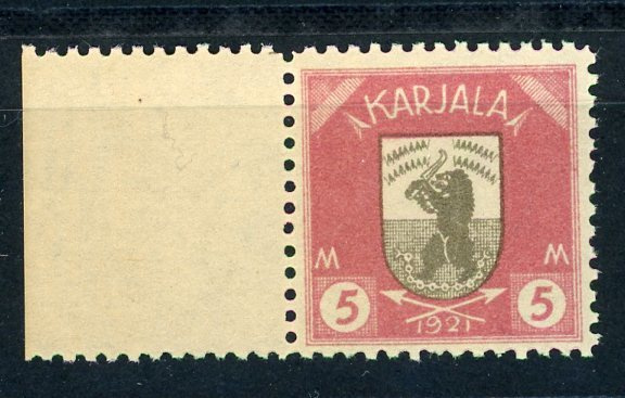 1922 Karjala 5 mk reunalla **