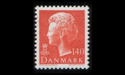 Tanska 702 ** Margrethe type I 140 öre oranssi (1980)