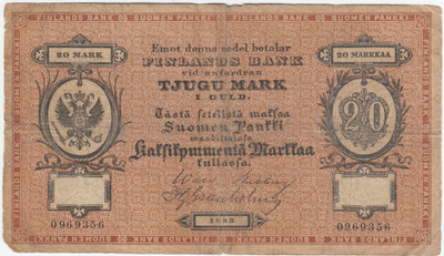 20 Markkaa 1883 kl.2